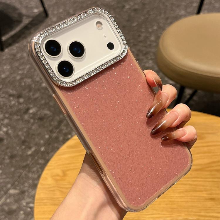 Solid Color Glitter & Rhinestone Design Phone Case, For iPhone 17 Pro Max, For iPhone 17 Pro, For iPhone 17, For iPhone Air