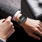 Denim Stitching Vegan Leather Watch Band, For Apple Watch 46mm / 49mm / 45mm / 44mm