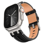 Denim Stitching Vegan Leather Watch Band, For Apple Watch 46mm / 49mm / 45mm / 44mm