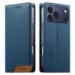 Dierfeng Splicing Strong Magnetic RFID Vegan Leather Phone Case, For iPhone 17e / 16e, For iPhone 17 Pro Max, For iPhone 17 Pro, For iPhone 17, For iPhone Air, For iPhone 16 Pro Max, For iPhone 16 Pro, For iPhone 16 Plus