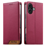 Dierfeng Splicing Strong Magnetic RFID Vegan Leather Phone Case, For iPhone 17e / 16e, For iPhone 17 Pro Max, For iPhone 17 Pro, For iPhone 17, For iPhone Air, For iPhone 16 Pro Max, For iPhone 16 Pro, For iPhone 16 Plus