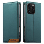 Dierfeng Splicing Strong Magnetic RFID Vegan Leather Phone Case, For iPhone 17e / 16e, For iPhone 17 Pro Max, For iPhone 17 Pro, For iPhone 17, For iPhone Air, For iPhone 16 Pro Max, For iPhone 16 Pro, For iPhone 16 Plus