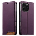 Dierfeng Splicing Strong Magnetic RFID Vegan Leather Phone Case, For iPhone 17e / 16e, For iPhone 17 Pro Max, For iPhone 17 Pro, For iPhone 17, For iPhone Air, For iPhone 16 Pro Max, For iPhone 16 Pro, For iPhone 16 Plus