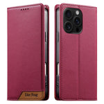 Dierfeng Splicing Strong Magnetic RFID Vegan Leather Phone Case, For iPhone 17e / 16e, For iPhone 17 Pro Max, For iPhone 17 Pro, For iPhone 17, For iPhone Air, For iPhone 16 Pro Max, For iPhone 16 Pro, For iPhone 16 Plus