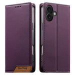 Dierfeng Splicing Strong Magnetic RFID Vegan Leather Phone Case, For iPhone 17e / 16e, For iPhone 17 Pro Max, For iPhone 17 Pro, For iPhone 17, For iPhone Air, For iPhone 16 Pro Max, For iPhone 16 Pro, For iPhone 16 Plus
