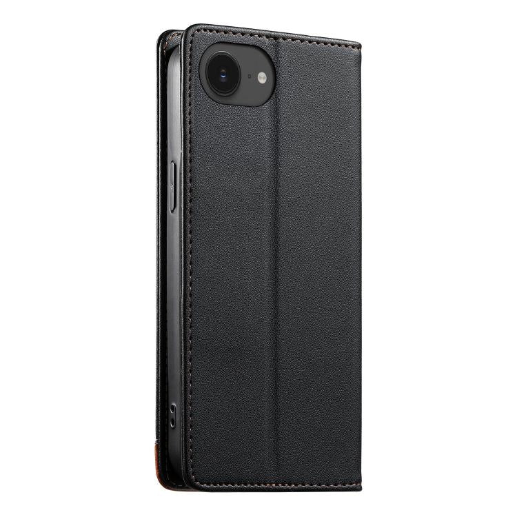 Dierfeng Splicing Strong Magnetic RFID Vegan Leather Phone Case, For iPhone 17e / 16e, For iPhone 17 Pro Max, For iPhone 17 Pro, For iPhone 17, For iPhone Air, For iPhone 16 Pro Max, For iPhone 16 Pro, For iPhone 16 Plus