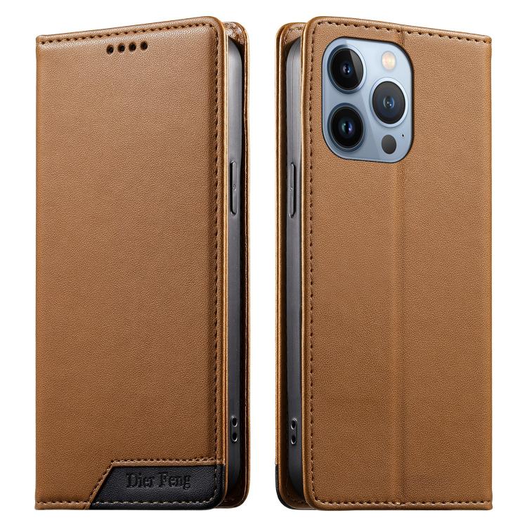 Dierfeng Splicing Strong Magnetic RFID Vegan Leather Phone Case, For iPhone 14 Pro Max, For iPhone SE 2022 / SE 2020 / 8 / 7, For iPhone 13 Pro Max, For iPhone 13 Pro, For iPhone 13 mini, For iPhone 12 / 12 Pro, For iPhone 12 Pro Max, For iPhone 12 mini
