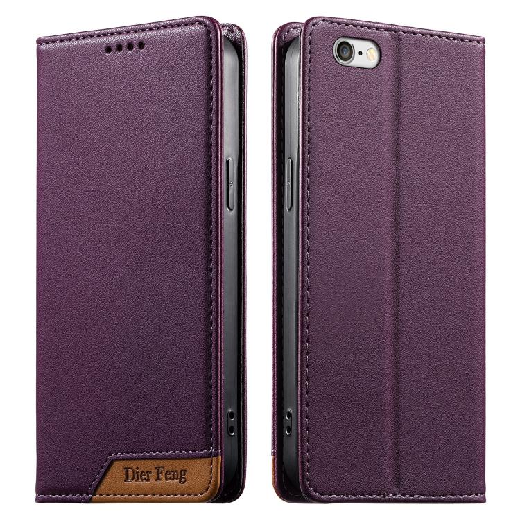 Dierfeng Splicing Strong Magnetic RFID Vegan Leather Phone Case, For iPhone 14 Pro Max, For iPhone SE 2022 / SE 2020 / 8 / 7, For iPhone 13 Pro Max, For iPhone 13 Pro, For iPhone 13 mini, For iPhone 12 / 12 Pro, For iPhone 12 Pro Max, For iPhone 12 mini