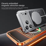 Luxury Leather-Texture Magnetic Metal Phone Case with Spring Buckle, For iPhone 17 Pro Max, For iPhone 17 Pro