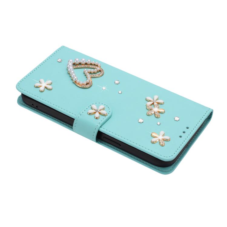 ZS01 Double-Layer Heart Floral Vegan Leather Phone Case with Wrist Strap, For iPhone 17e / 16e, For iPhone 17 Pro Max, For iPhone 17 Pro, For iPhone 17, For iPhone Air, For iPhone 16 Pro Max