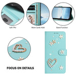 ZS01 Double-Layer Heart Floral Vegan Leather Phone Case with Wrist Strap, For iPhone 17e / 16e, For iPhone 17 Pro Max, For iPhone 17 Pro, For iPhone 17, For iPhone Air, For iPhone 16 Pro Max