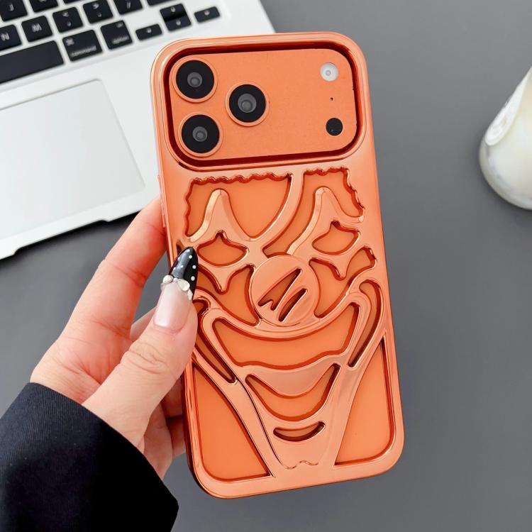 Electroplated Hollow Out Clown Heat Dissipation TPU Phone Case, For iPhone 17 Pro Max, For iPhone 17 Pro, For iPhone 17, For iPhone 16 Pro Max, For iPhone 16 Pro, For iPhone 16