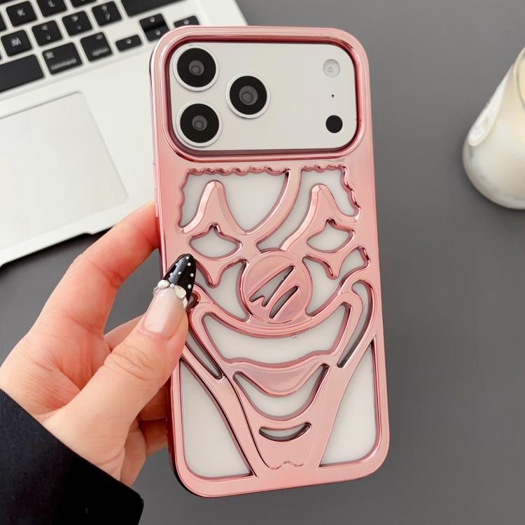 Electroplated Hollow Out Clown Heat Dissipation TPU Phone Case, For iPhone 17 Pro Max, For iPhone 17 Pro, For iPhone 17, For iPhone 16 Pro Max, For iPhone 16 Pro, For iPhone 16