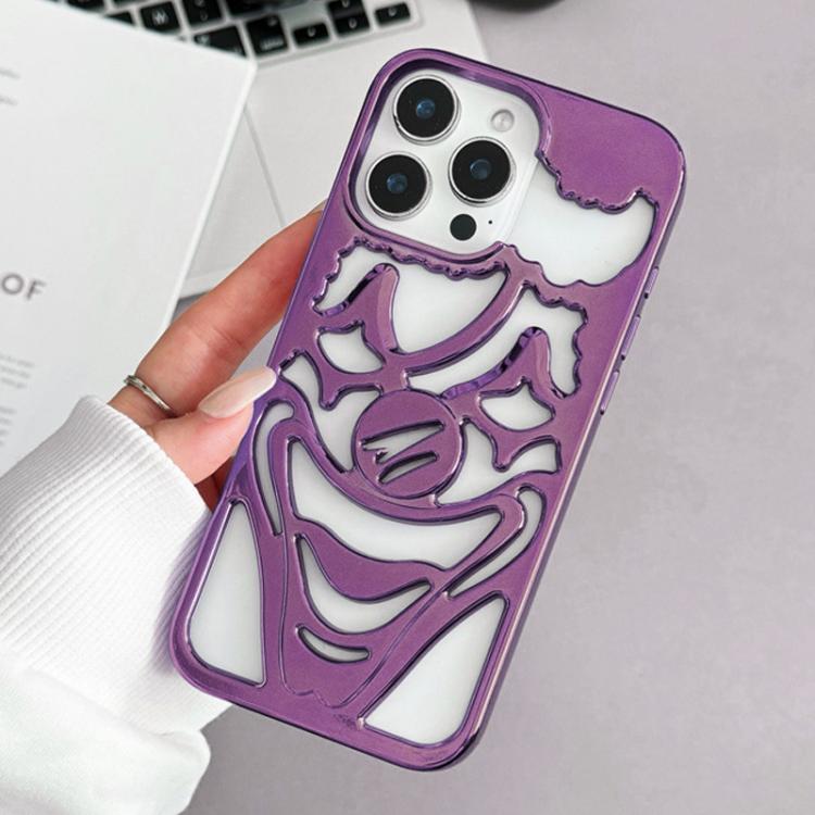 Electroplated Hollow Out Clown Heat Dissipation TPU Phone Case, For iPhone 17 Pro Max, For iPhone 17 Pro, For iPhone 17, For iPhone 16 Pro Max, For iPhone 16 Pro, For iPhone 16