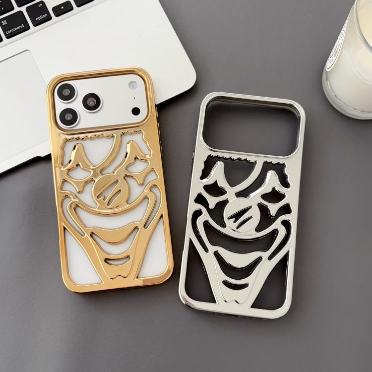 Electroplated Hollow Out Clown Heat Dissipation TPU Phone Case, For iPhone 17 Pro Max, For iPhone 17 Pro, For iPhone 17, For iPhone 16 Pro Max, For iPhone 16 Pro, For iPhone 16