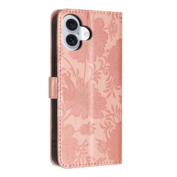 Sunflower Embossed Vegan Leather Phone Case with Small Black Rope, For iPhone 16, For iPhone 15 Pro Max, For iPhone 15 Pro, For iPhone 15 Plus, For iPhone 15, For iPhone 14 Plus, For iPhone 14, For iPhone 14 Pro