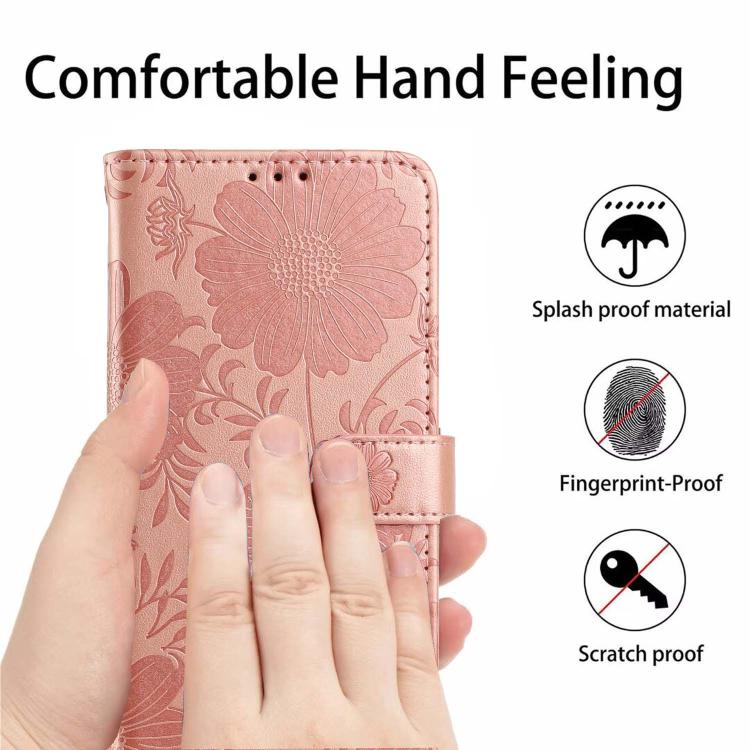 Sunflower Embossed Vegan Leather Phone Case with Small Black Rope, For iPhone 16, For iPhone 15 Pro Max, For iPhone 15 Pro, For iPhone 15 Plus, For iPhone 15, For iPhone 14 Plus, For iPhone 14, For iPhone 14 Pro
