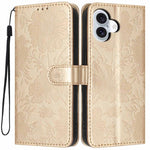 Sunflower Embossed Vegan Leather Phone Case with Small Black Rope, For iPhone 16, For iPhone 15 Pro Max, For iPhone 15 Pro, For iPhone 15 Plus, For iPhone 15, For iPhone 14 Plus, For iPhone 14, For iPhone 14 Pro