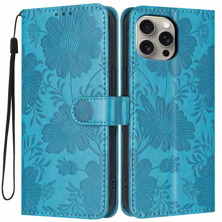 Sunflower Embossed Vegan Leather Phone Case with Small Black Rope, For iPhone 16, For iPhone 15 Pro Max, For iPhone 15 Pro, For iPhone 15 Plus, For iPhone 15, For iPhone 14 Plus, For iPhone 14, For iPhone 14 Pro
