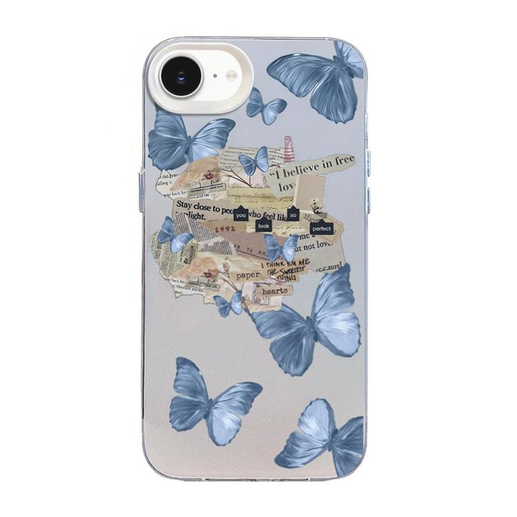 Butterfly Pattern Silver Plating PC Hybrid TPU Phone Case, For iPhone 17e / 16e, For iPhone 17 Pro Max, For iPhone 17 Pro, For iPhone 17, For iPhone Air, For iPhone 16 Pro Max