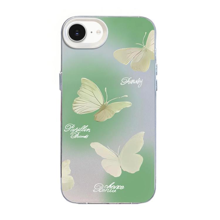 Butterfly Pattern Silver Plating PC Hybrid TPU Phone Case, For iPhone 15, For iPhone 14 Plus, For iPhone 14, For iPhone 14 Pro, For iPhone 14 Pro Max, For iPhone SE 2022 / SE 2020