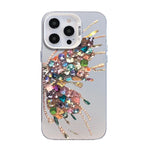 Butterfly Pattern Silver Plating PC Hybrid TPU Phone Case, For iPhone 13 Pro Max, For iPhone 13 Pro, For iPhone 13, For iPhone 13 mini, For iPhone 12 Pro Max, For iPhone 12 Pro