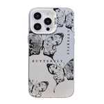 Butterfly Pattern Silver Plating PC Hybrid TPU Phone Case, For iPhone 13 Pro Max, For iPhone 13 Pro, For iPhone 13, For iPhone 13 mini, For iPhone 12 Pro Max, For iPhone 12 Pro
