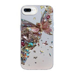 Butterfly Pattern Silver Plating PC Hybrid TPU Phone Case, For iPhone XS Max, For iPhone 8 Plus / 7 Plus