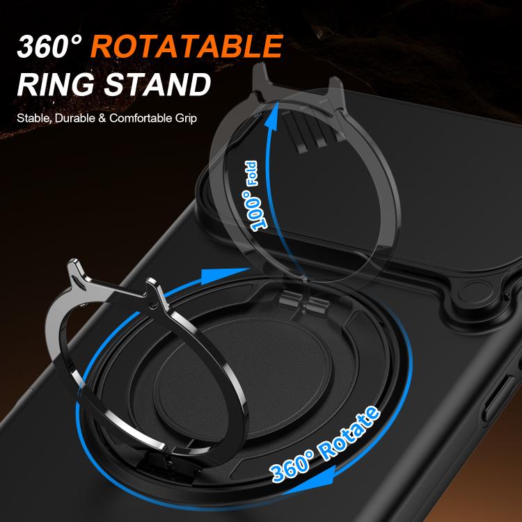 Camera Sliding Shield Magnetic Rotation Holder Phone Case, For iPhone 18 Pro / 17 Pro, For iPhone 18 Pro Max / 17 Pro Max, For iPhone 17, For iPhone Air, For iPhone 16 Pro Max, For iPhone 16 Pro