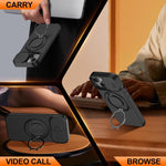 Camera Sliding Shield Magnetic Rotation Holder Phone Case, For iPhone 14 / 13, For iPhone 14 Pro, For iPhone 14 Pro Max, For iPhone 13 Pro Max / 12 Pro Max, For iPhone 13 Pro, For iPhone 12 / 12 Pro