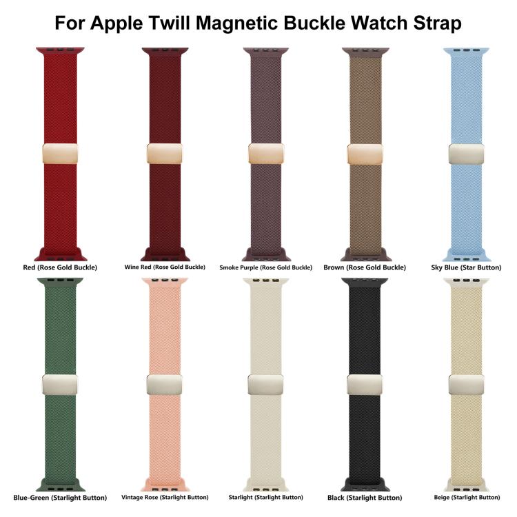 xDfind Nylon Twill Texture Magnetic Buckle Watch Band, For Apple Watch 42 / 44 / 45 / 46 / 49mm, For Apple Watch 38 / 40 / 41 / S11 42mm