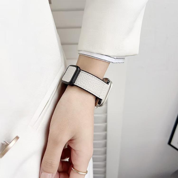 xDfind Litchi Texture Vegan Leather Magnetic Buckle Watch Band, For Apple Watch 42 / 44 / 45 / 46 / 49mm, For Apple Watch 38 / 40 / 41 / S11 42mm