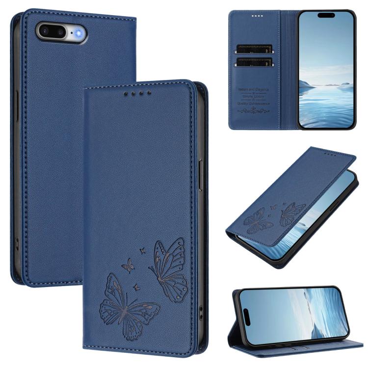 Strong Magnetic Dual Butterfly RFID Vegan Leather Phone Case, For iPhone X / XS, For iPhone XR, For iPhone XS Max, For iPhone 8 Plus / 7 Plus