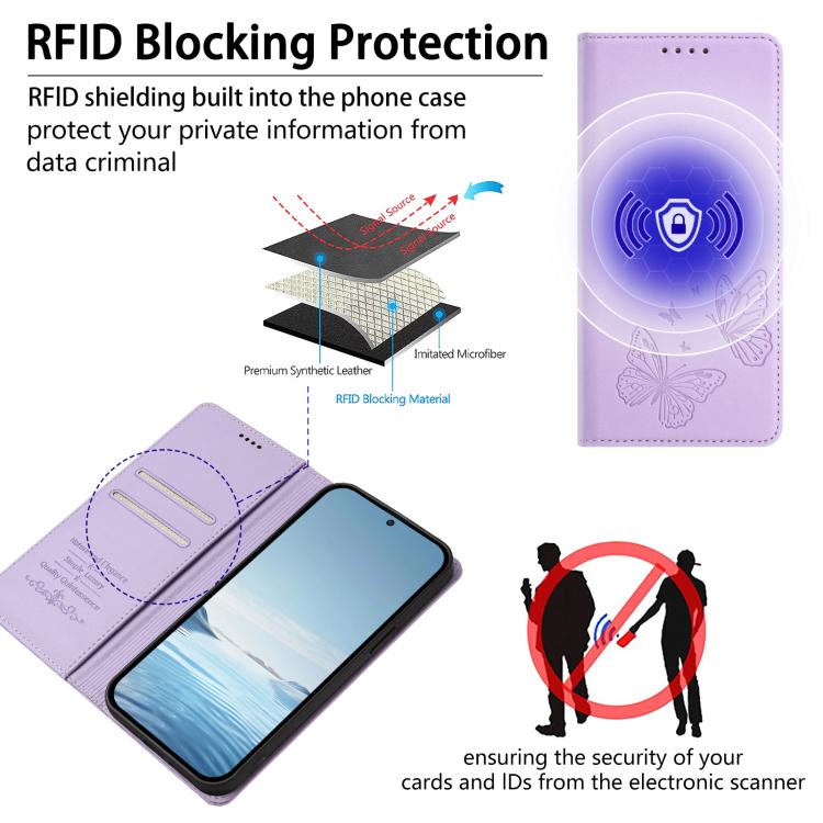 Strong Magnetic Dual Butterfly RFID Vegan Leather Phone Case, For iPhone 16, For iPhone 15 Pro Max, For iPhone 15 Pro, For iPhone 15 Plus