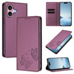 Strong Magnetic Dual Butterfly RFID Vegan Leather Phone Case, For iPhone 16, For iPhone 15 Pro Max, For iPhone 15 Pro, For iPhone 15 Plus