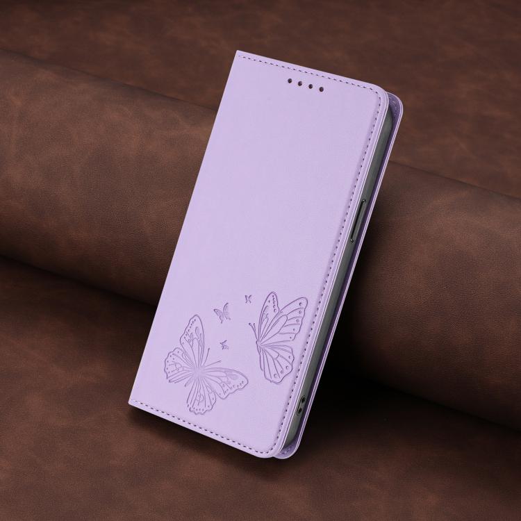 Strong Magnetic Dual Butterfly RFID Vegan Leather Phone Case, For iPhone 17e / 16e, For iPhone 17 Pro Max, For iPhone 17 Pro, For iPhone 17