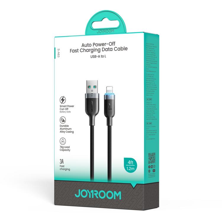 JOYROOM S-A63 StarWay Series 1.2m 3A USB-A to 8 Pin Auto Power-Off Fast Charging Data Cable, USB-A to 8 Pin