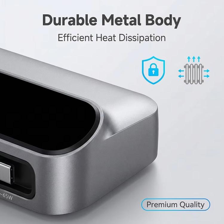 YMX-LCD470W 470W 3xType-C and 2xUSB GaN Smart Digital Display Multi-Function Charger with Type-C Retractable Cable, AU Plug, EU Plug, UK Plug, US Plug