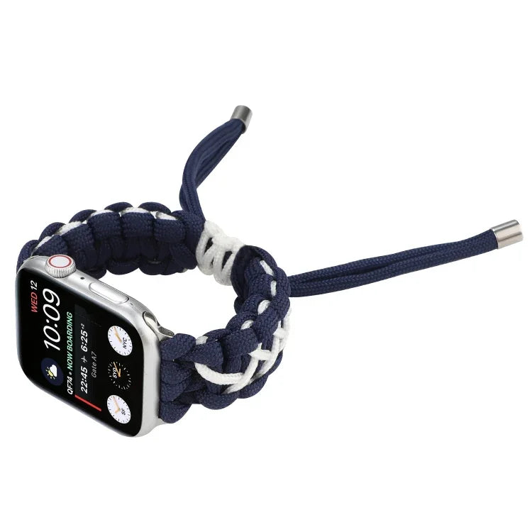 Braided Umbrella Cord Strap, For Apple Series 7 41mm / 6 & SE & 5 & 4 40mm / 3 & 2 & 1 38mm, For Apple Series 7 45mm / 6 & SE & 5 & 4 44mm / 3 & 2 & 1 42mm