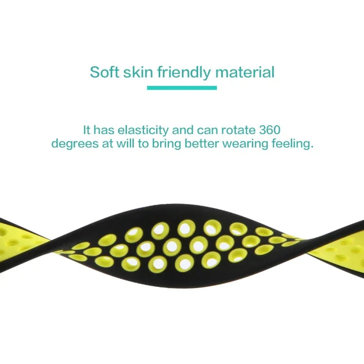 Elastic Silicone Watchband For Apple Watch Series 6 & SE & 5 & 4 40mm / 3 & 2 & 1 38mm, 135mm (Black Yellow), 135mm (Black Grey), 150mm (Red Black)