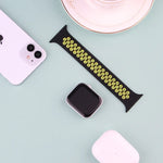 Elastic Silicone Watchband For Apple Watch Series 6 & SE & 5 & 4 40mm / 3 & 2 & 1 38mm, 135mm (Black Yellow), 135mm (Black Grey), 150mm (Red Black)