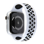 Elastic Silicone Watchband For Apple Watch Series 6 & SE & 5 & 4 44mm / 3 & 2 & 1 42mm, 150mm (Red Black), 160mm (White Black)