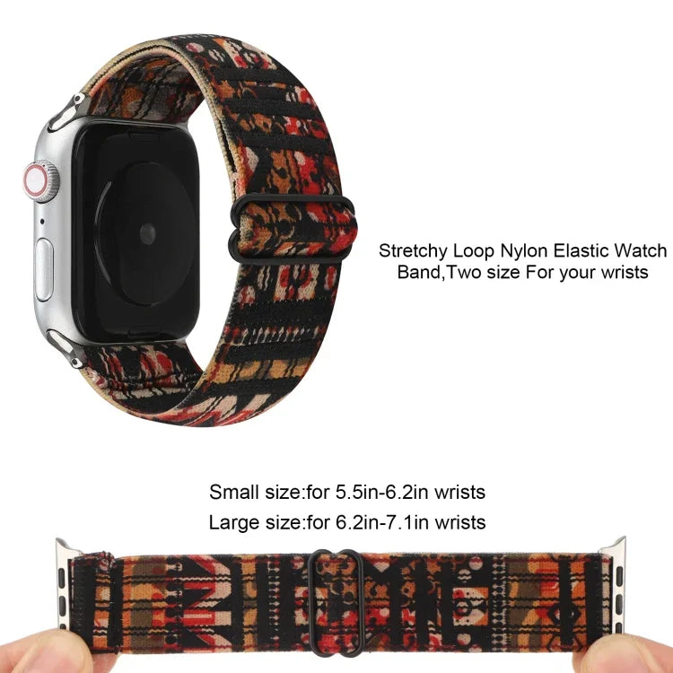 Ethnic Style Buckle Watchband For Apple Watch Series 6 & SE & 5 & 4 40mm / 3 & 2 & 1 38mm, For Apple Watch Series 7 41mm / 6 & SE & 5 & 4 40mm / 3 & 2 & 1 38mm