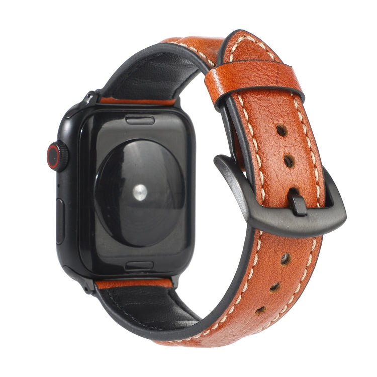 Genuine Leather Watchband For Apple Watch Series 6 & SE & 5 & 4 40mm / 3 & 2 & 1 38mm, For Apple Watch Series 7 41mm / 6 & SE & 5 & 4 40mm / 3 & 2 & 1 38mm