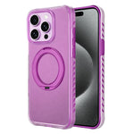 Matte Translucent 360 Rotation Magnetic Holder Phone Case, For iPhone 15 Pro, For iPhone 15
