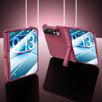 Spray-Coated Spring Hinge Holder Integrated Film Phone Case, For iPhone Duo