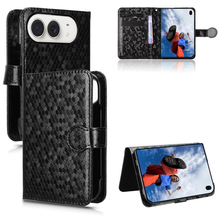 Honeycomb Dot Texture Leather Phone Case, For iPhone Duo