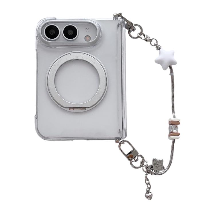 Side Buckle Hinge Rotating Holder Magnetic Phone Case with Bracelet, For iPhone Duo