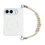 Side Clamp Dual Magnetic Axis Solid Color Leather Texture Phone Case with Lanyard, For iPhone Duo