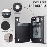 Full Coverage Fold Double Buckle PU Phone Case, For iPhone Duo